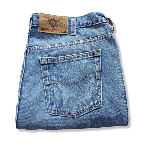 VINTAGE Christopher J Lightwash Mom Style Jeans Tag Size 38 - Waist 36" - Picture 2 of 5